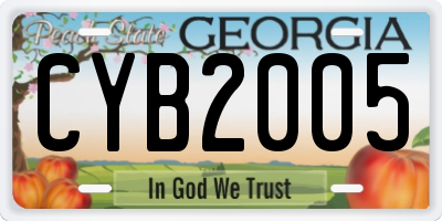 GA license plate CYB2005