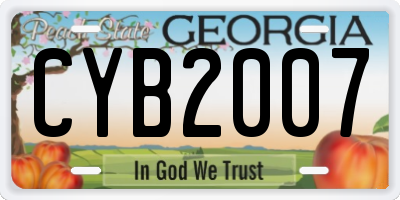 GA license plate CYB2007