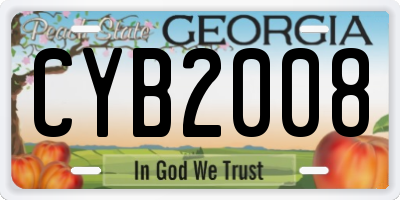 GA license plate CYB2008
