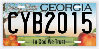 GA license plate CYB2015