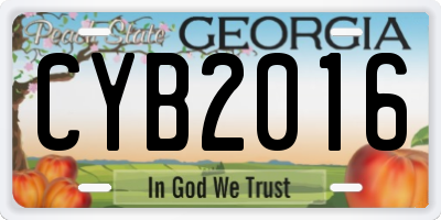 GA license plate CYB2016