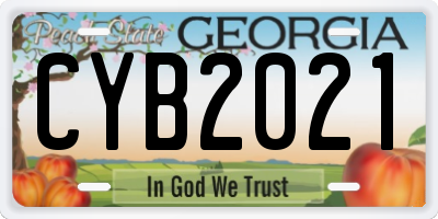GA license plate CYB2021