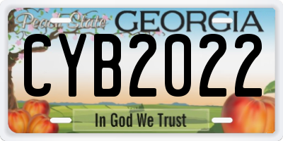 GA license plate CYB2022