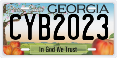 GA license plate CYB2023