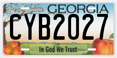 GA license plate CYB2027