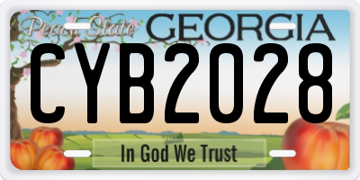 GA license plate CYB2028