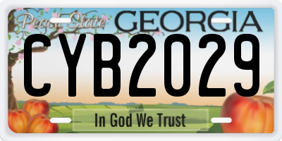 GA license plate CYB2029