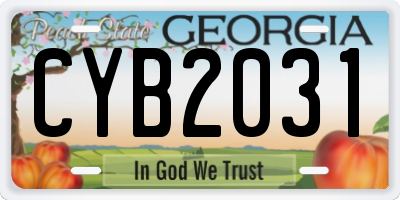 GA license plate CYB2031