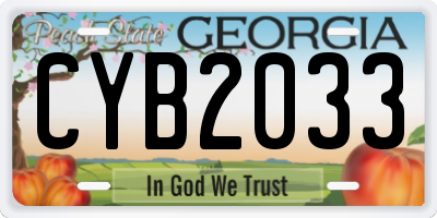 GA license plate CYB2033