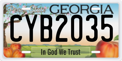 GA license plate CYB2035