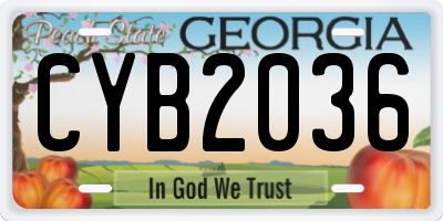 GA license plate CYB2036