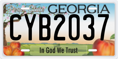 GA license plate CYB2037