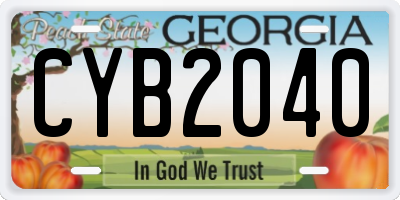 GA license plate CYB2040