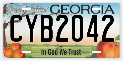 GA license plate CYB2042