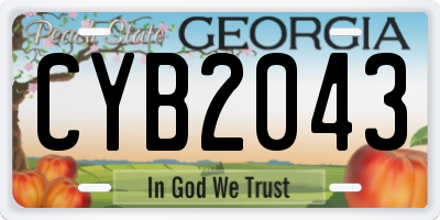 GA license plate CYB2043