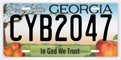 GA license plate CYB2047