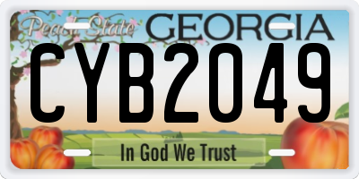 GA license plate CYB2049