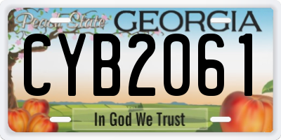GA license plate CYB2061