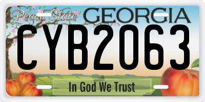 GA license plate CYB2063