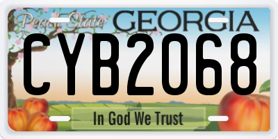 GA license plate CYB2068