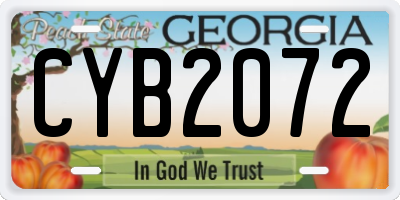 GA license plate CYB2072