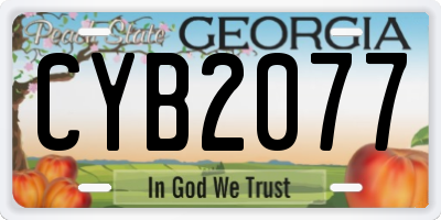 GA license plate CYB2077