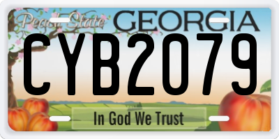 GA license plate CYB2079