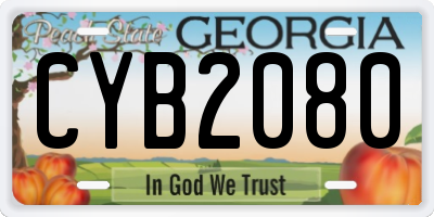 GA license plate CYB2080