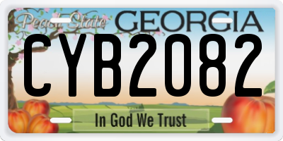 GA license plate CYB2082