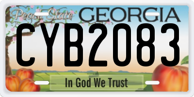 GA license plate CYB2083