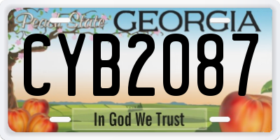 GA license plate CYB2087