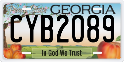 GA license plate CYB2089