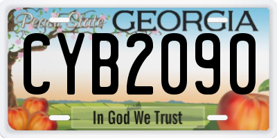 GA license plate CYB2090