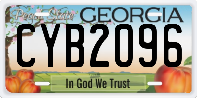 GA license plate CYB2096