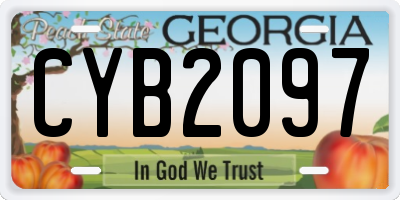 GA license plate CYB2097