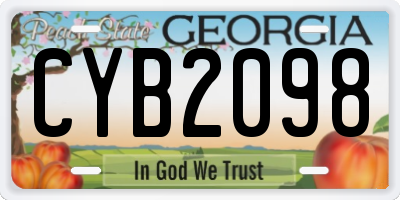 GA license plate CYB2098