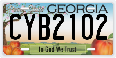 GA license plate CYB2102