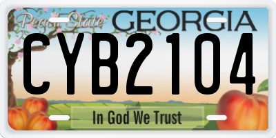 GA license plate CYB2104