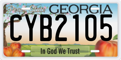 GA license plate CYB2105