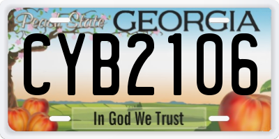 GA license plate CYB2106
