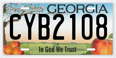 GA license plate CYB2108