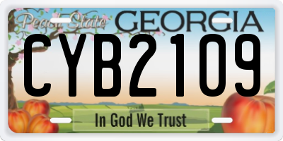 GA license plate CYB2109