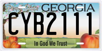 GA license plate CYB2111