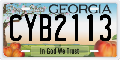GA license plate CYB2113
