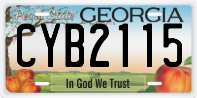 GA license plate CYB2115