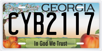 GA license plate CYB2117