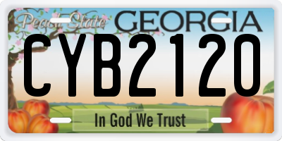 GA license plate CYB2120