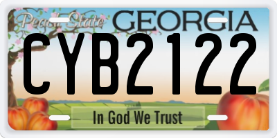 GA license plate CYB2122