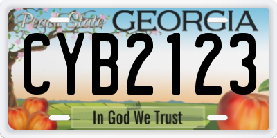 GA license plate CYB2123