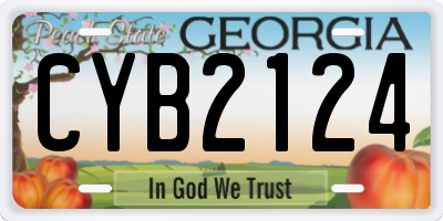 GA license plate CYB2124